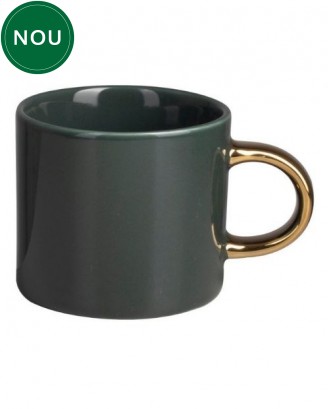 Cana ceramica 230 ml, verde inchis-auriu - SIMONA'S COOKSHOP